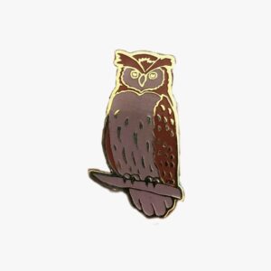 Dusky Eagle Owl Bird Lapel Pin by Wildcorner, 1 of its kind Lapel Pin