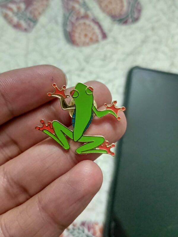 Green Frog Lapel Pin by Wildcorner