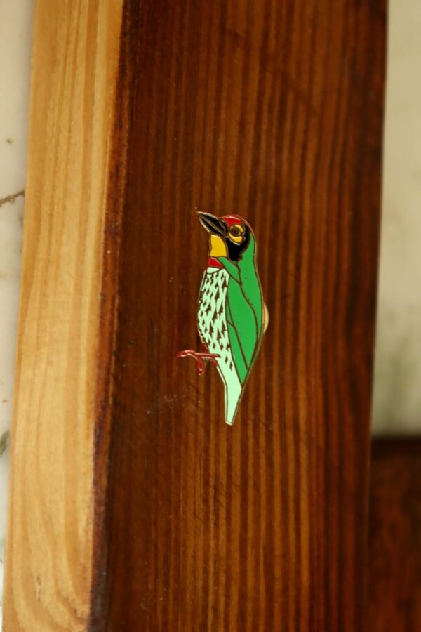 Copper Smith Barbet Bird Lapel Pin by Wildcorner, 1 of its kind Lapel Pin